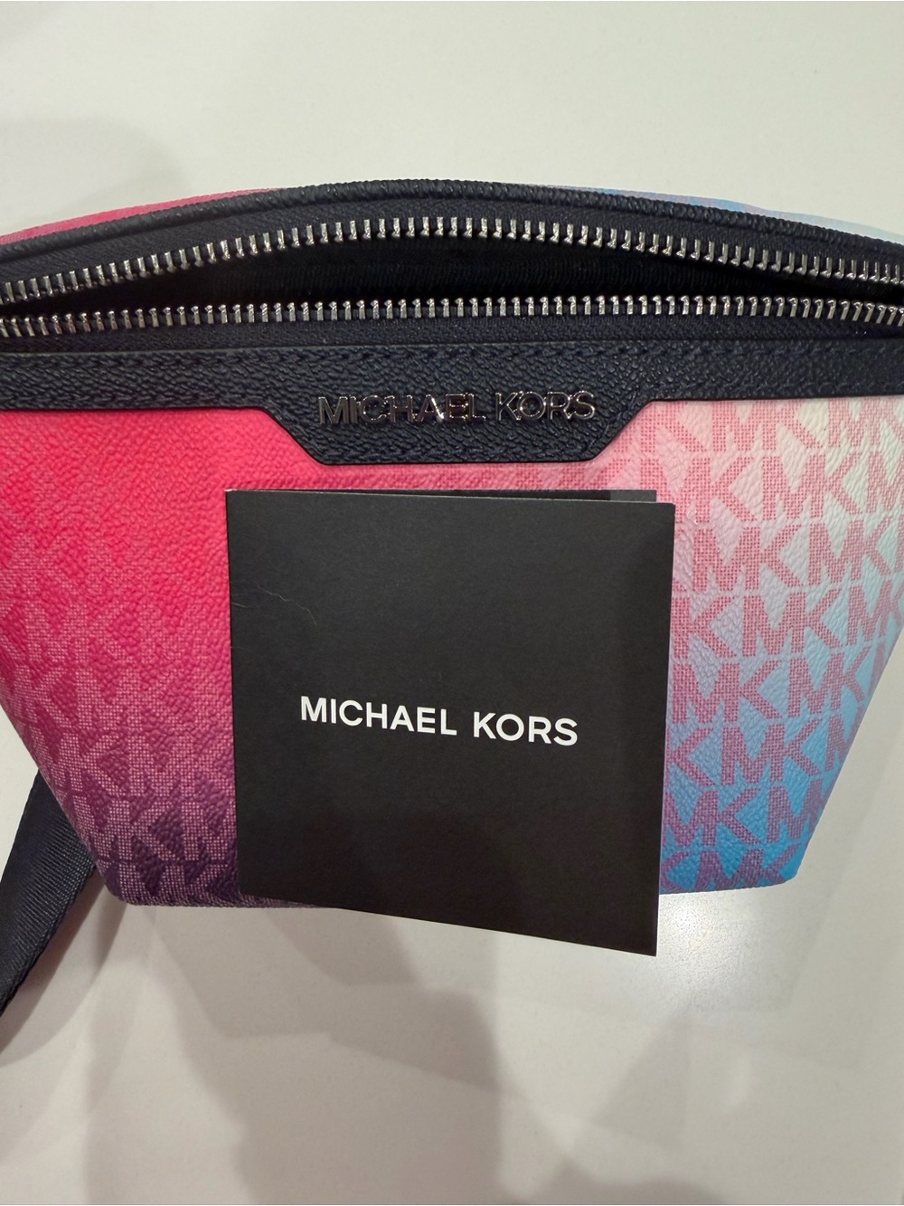 NWT Michael Kors Ombre MK Signature Belt Bag - Pink, Purple, Blue
